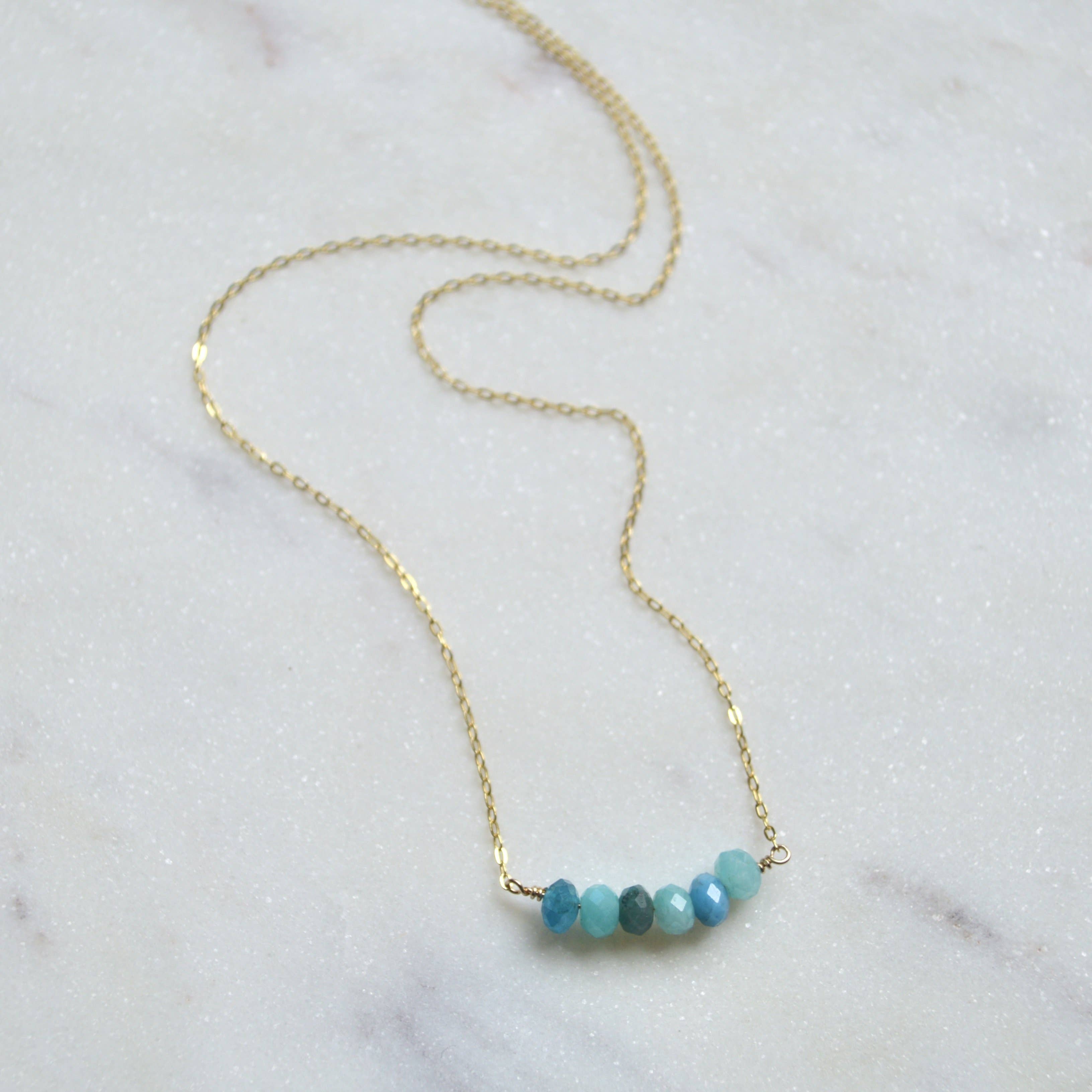Amazonite and Apatite Beaded Necklace