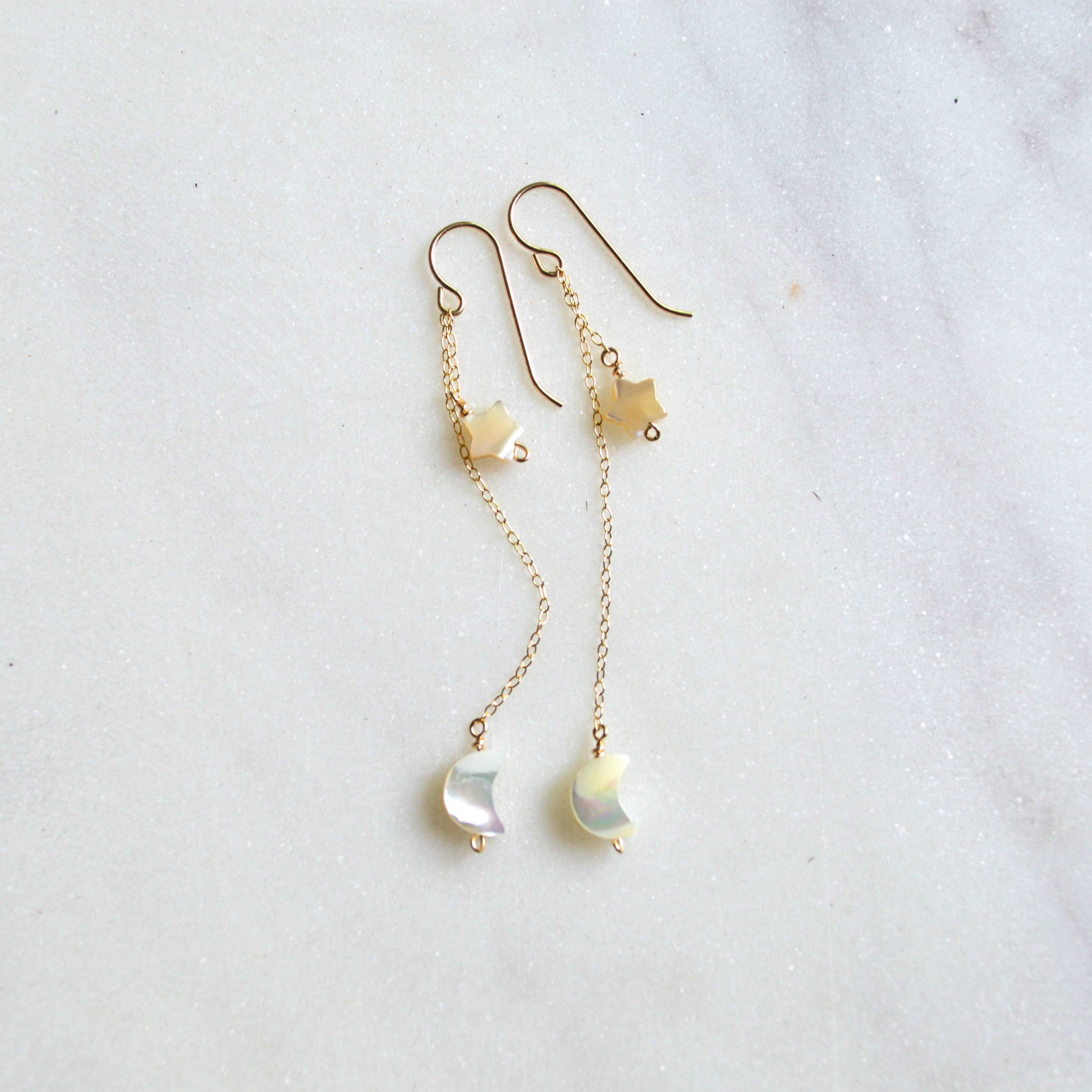 Mini Moon and Star Earrings