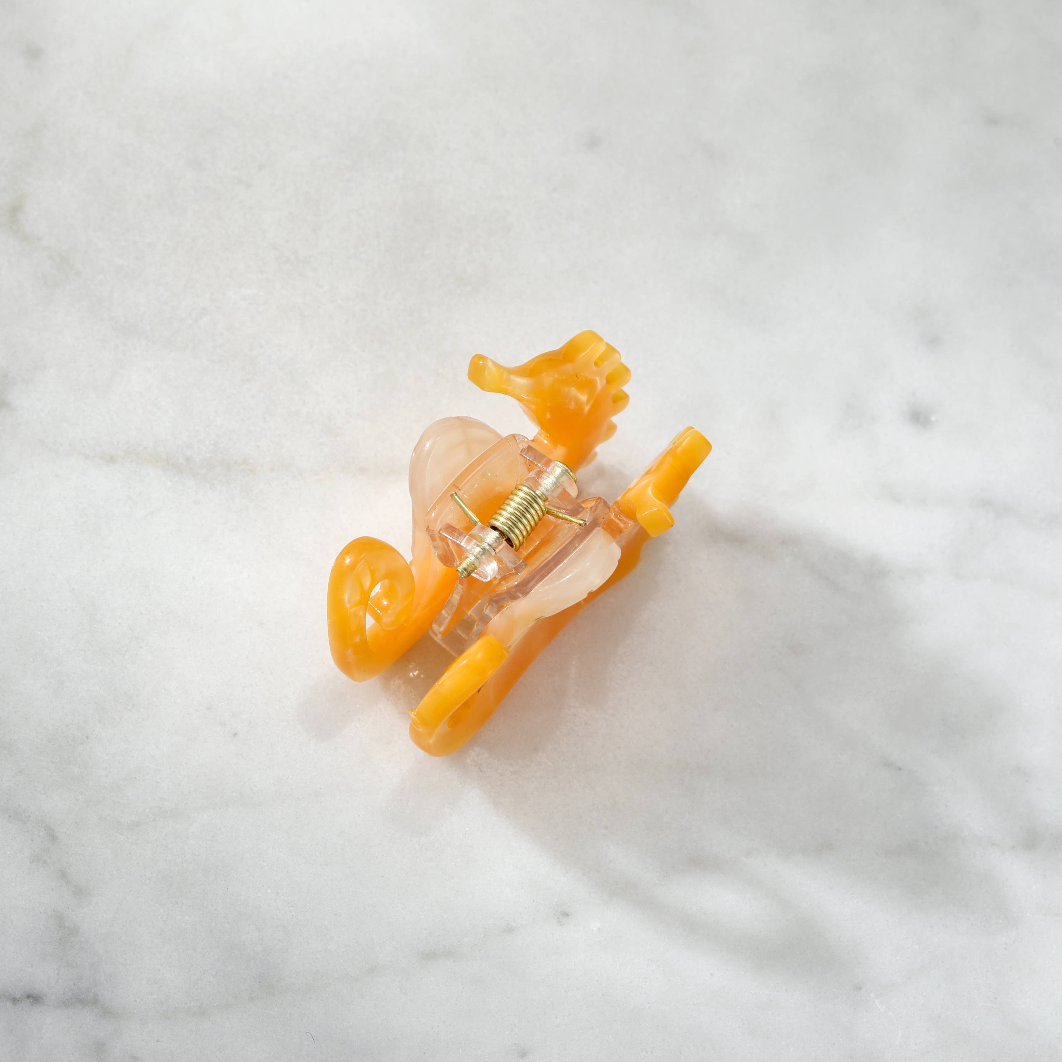 Eco-Friendly Mini Sister Seahorse Hair Clip Claw – Orange