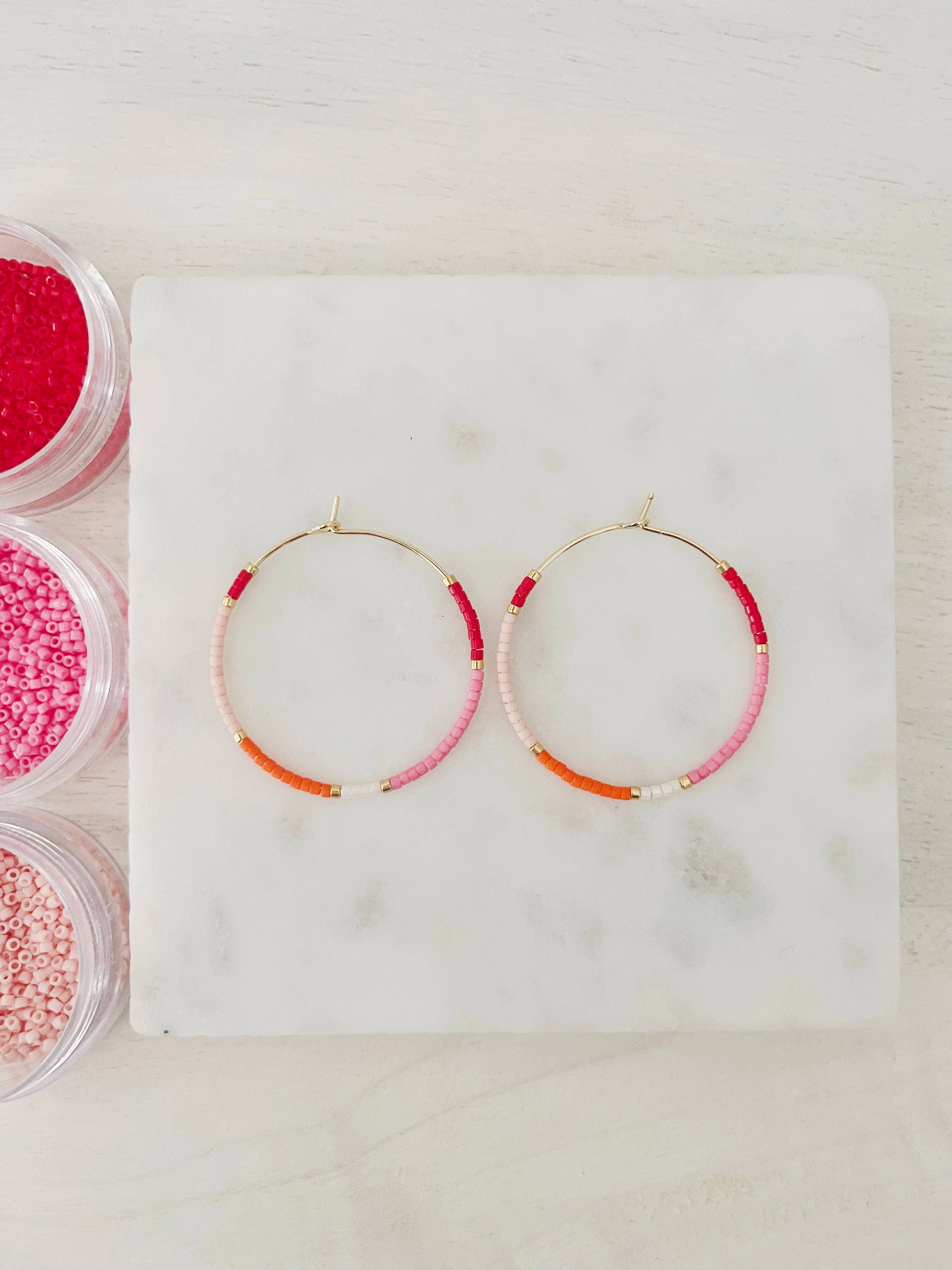 Sorbet miyuki glass beaded hoops
