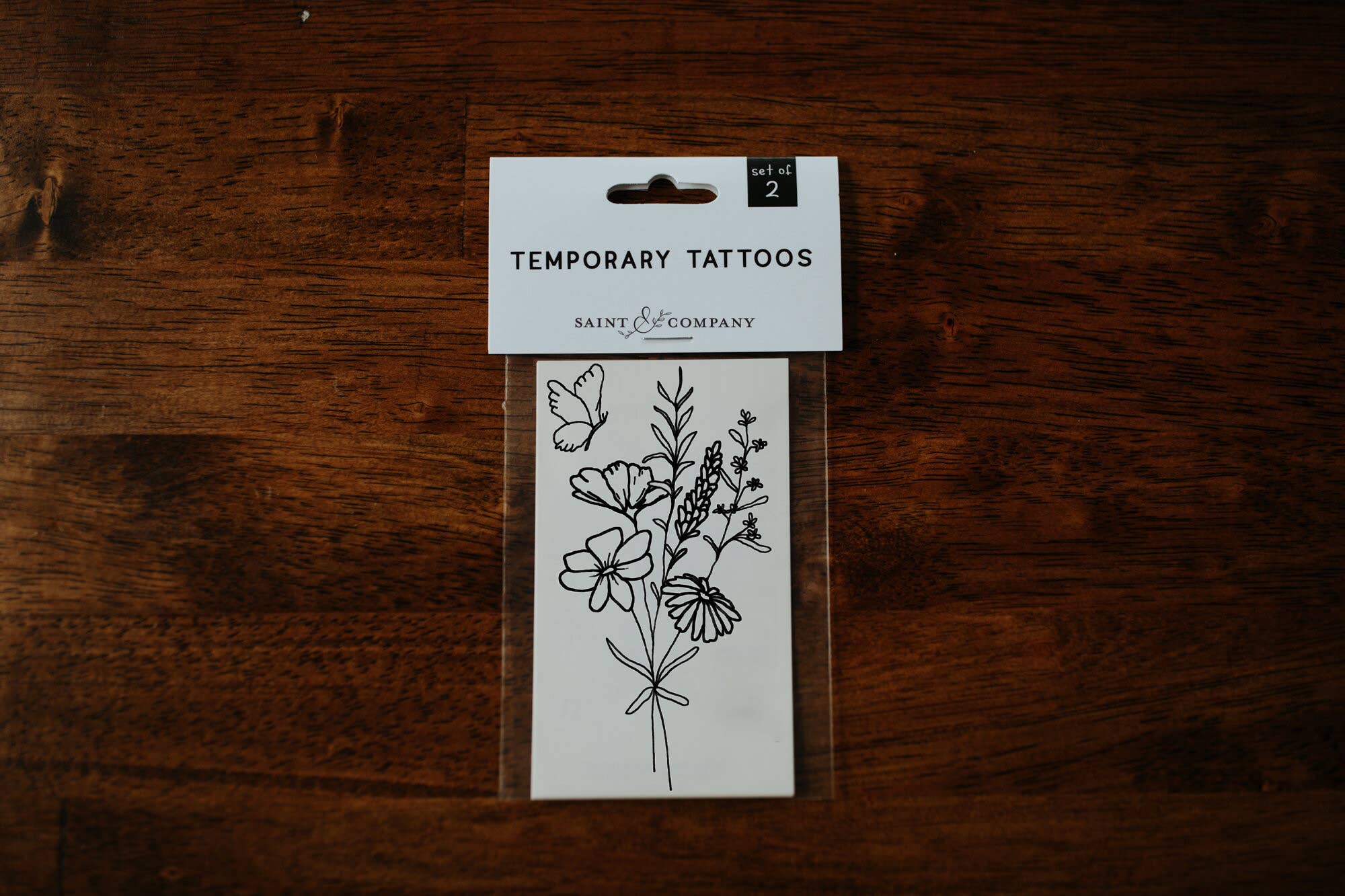 Saint & Company - Butterfly Floral Temporary Tattoos