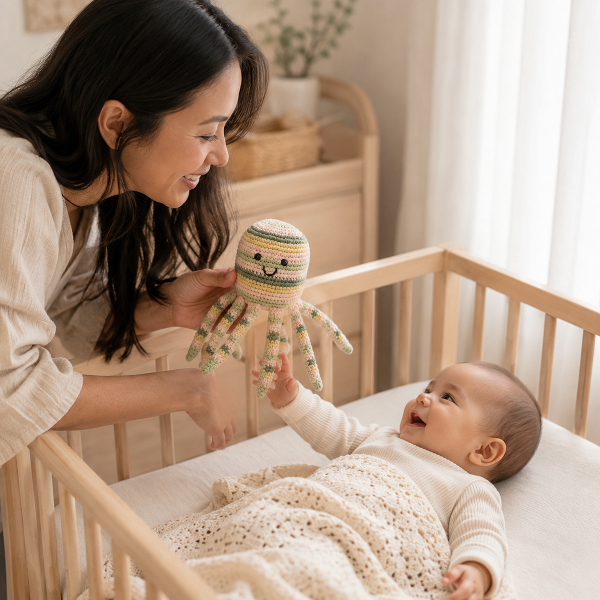 Lullaby Stitch | Octopus Rattle - Stripe