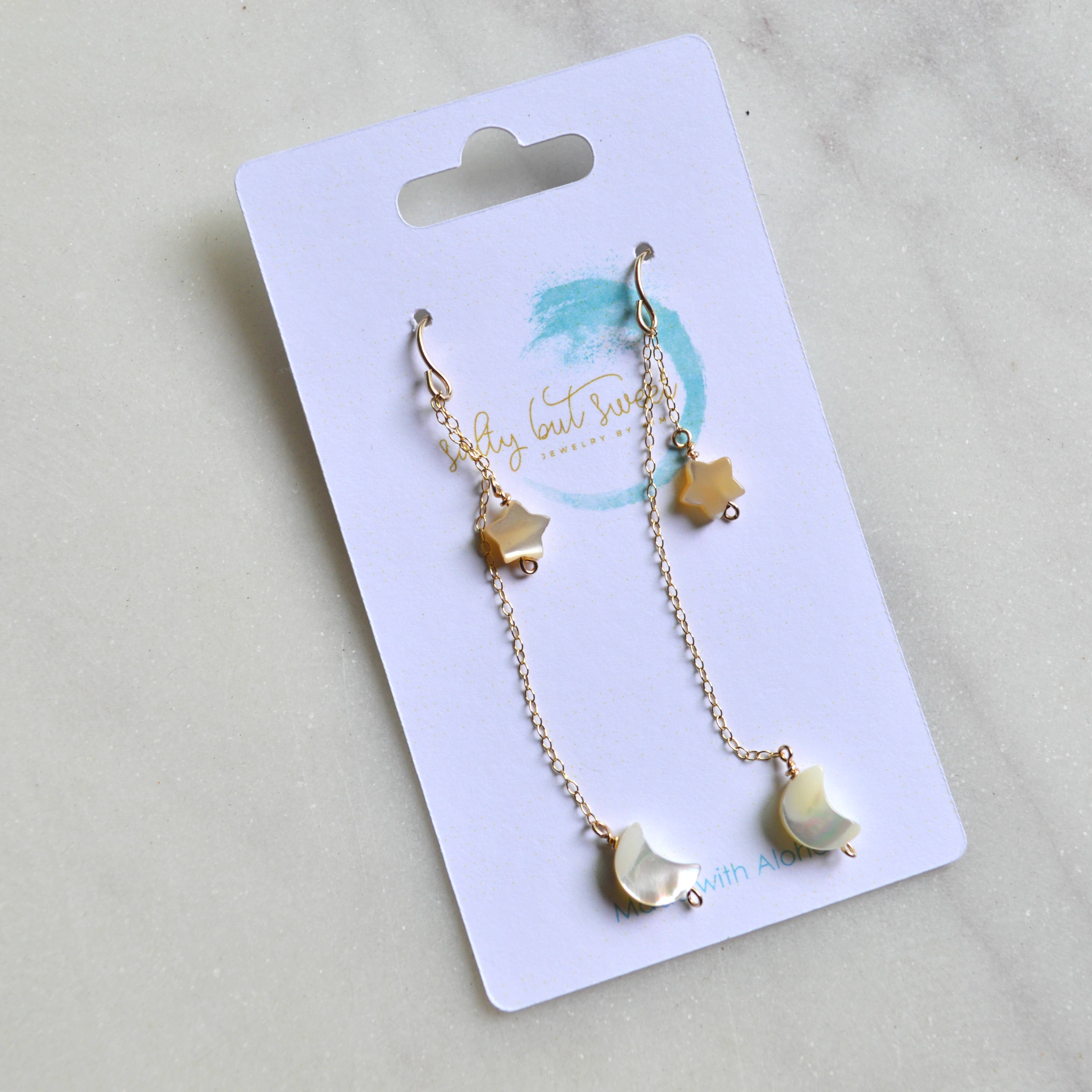 Mini Moon and Star Earrings