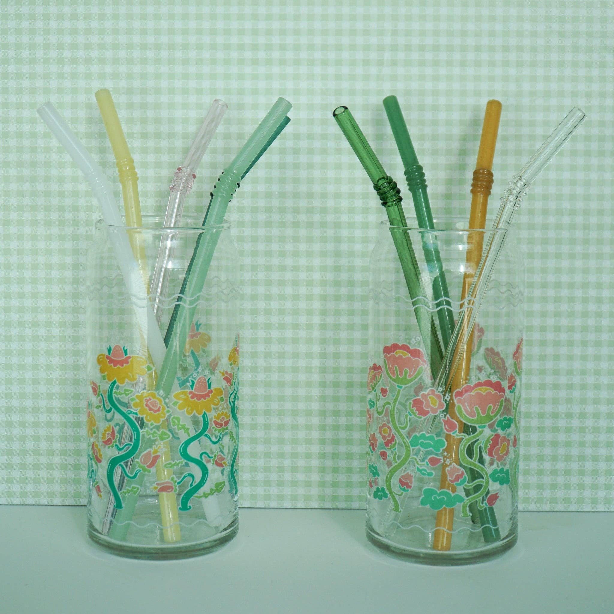 Ridged Glass Straws
