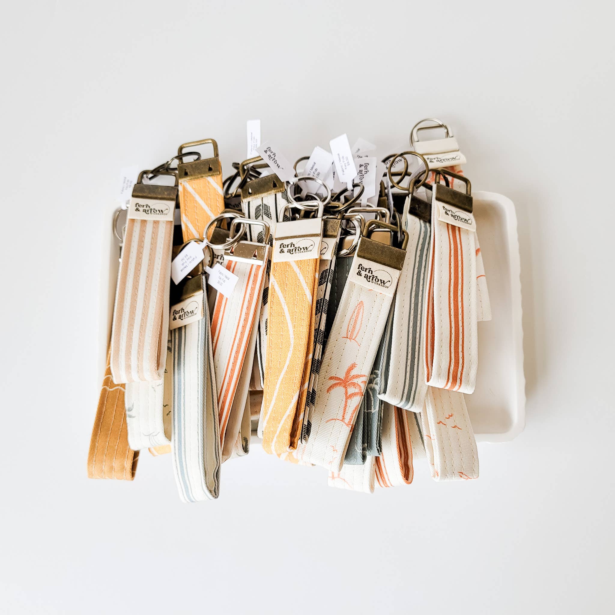 Umbrella Stripe Key Fob