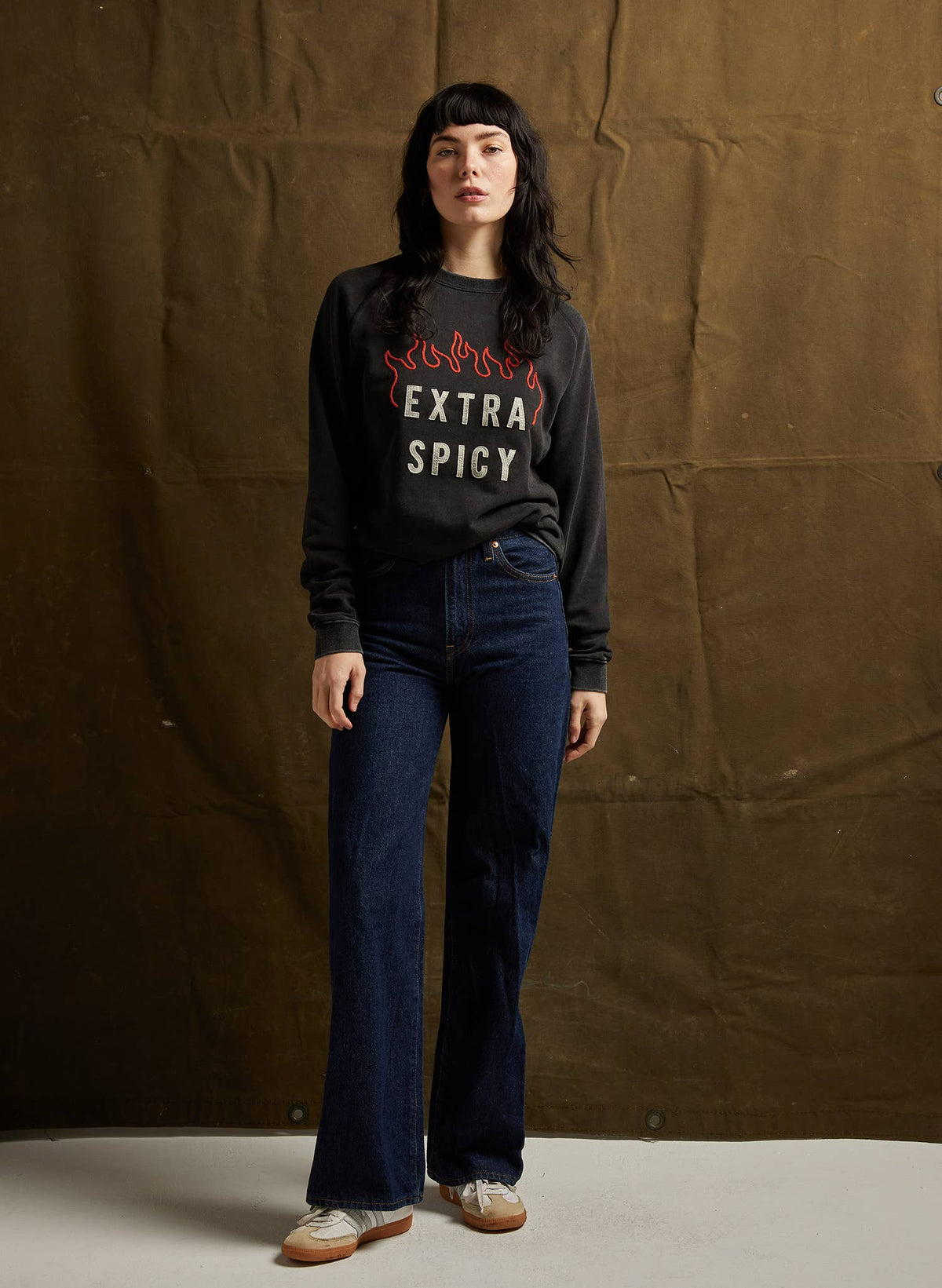 Extra Spicy Chainstitch & Felt Crewneck Sweatshirt