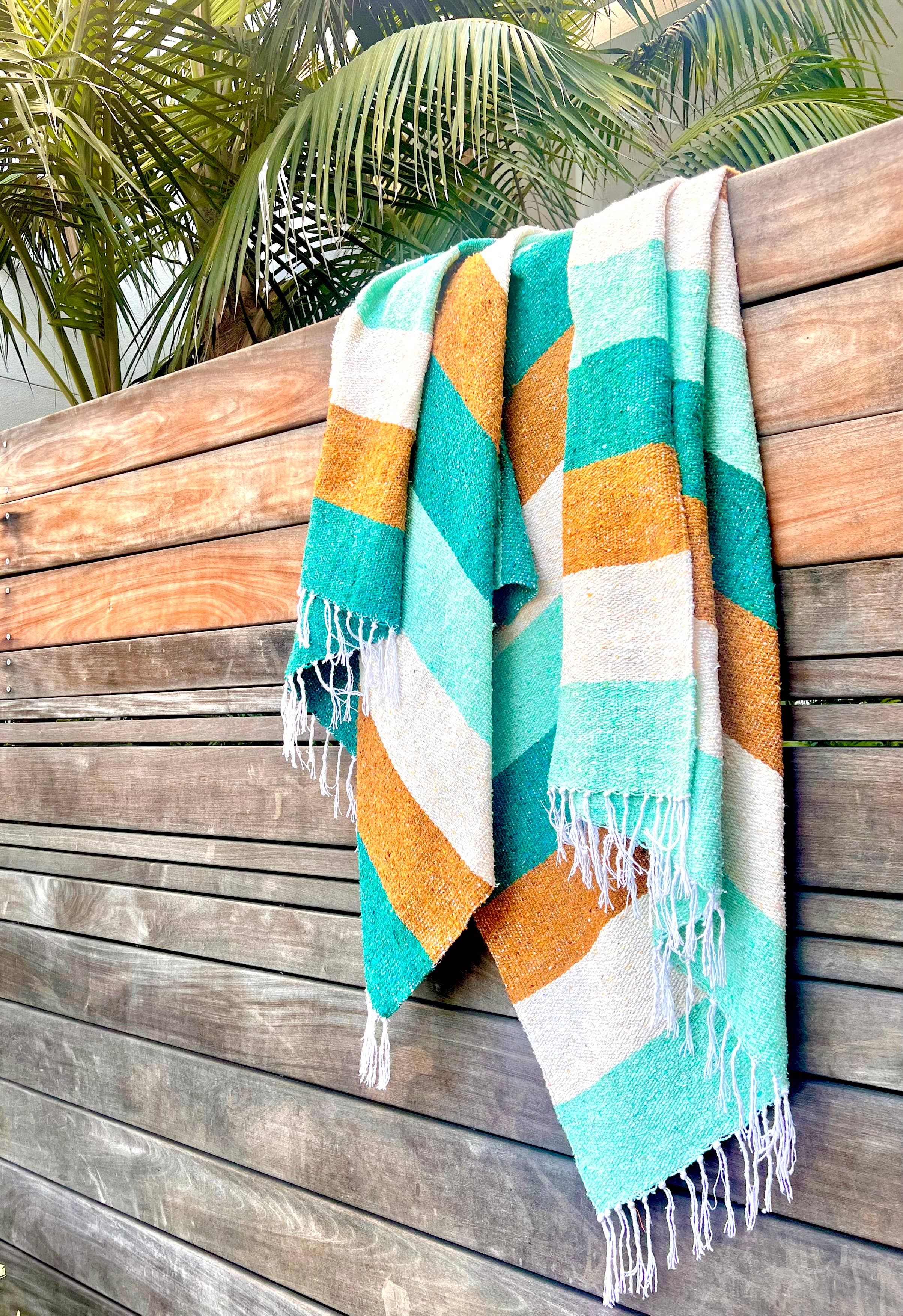 Golden Strand Throw Blanket l Mexican Blanket l Home Decor