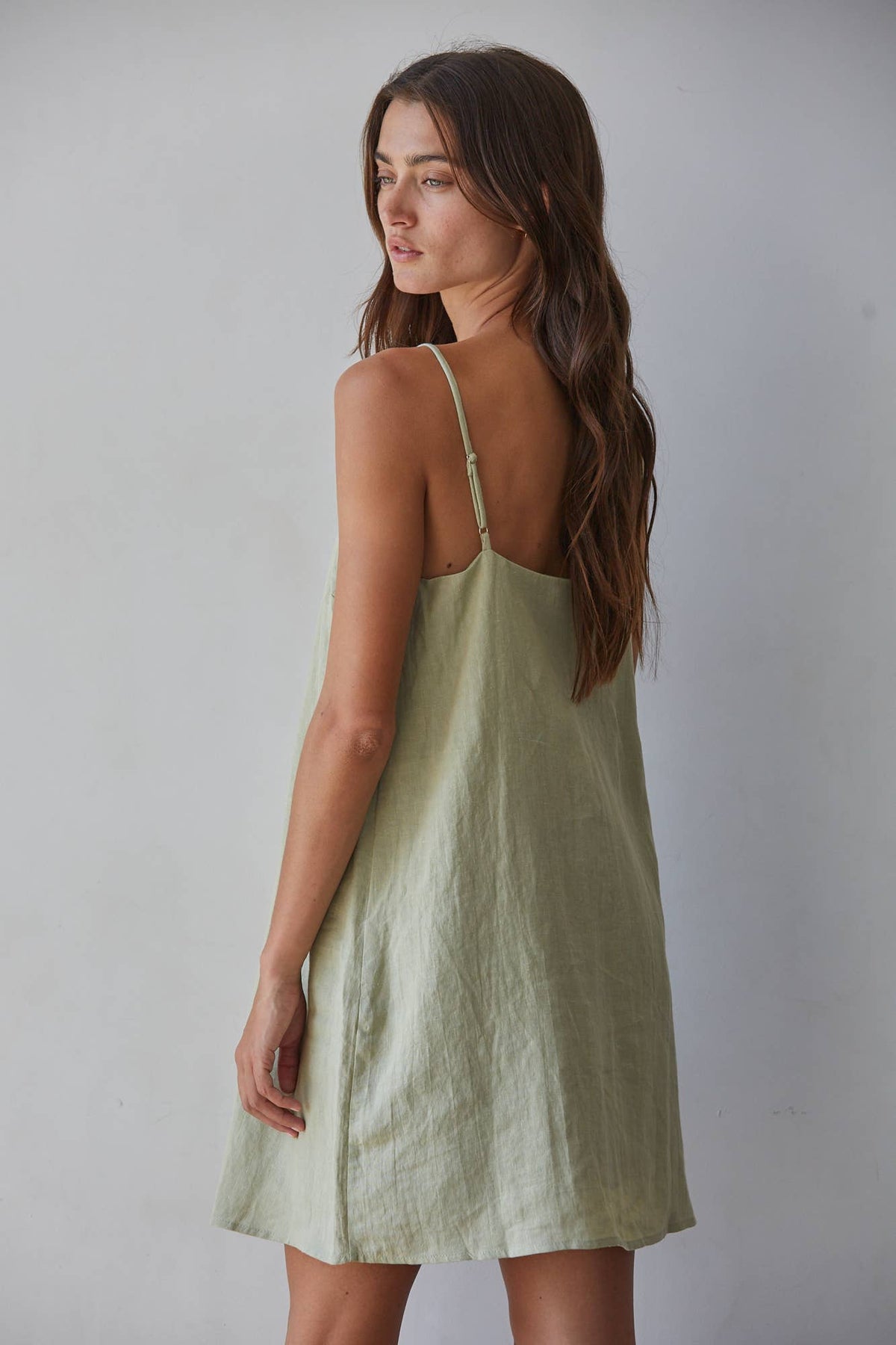 Woven Linen Mini Dress