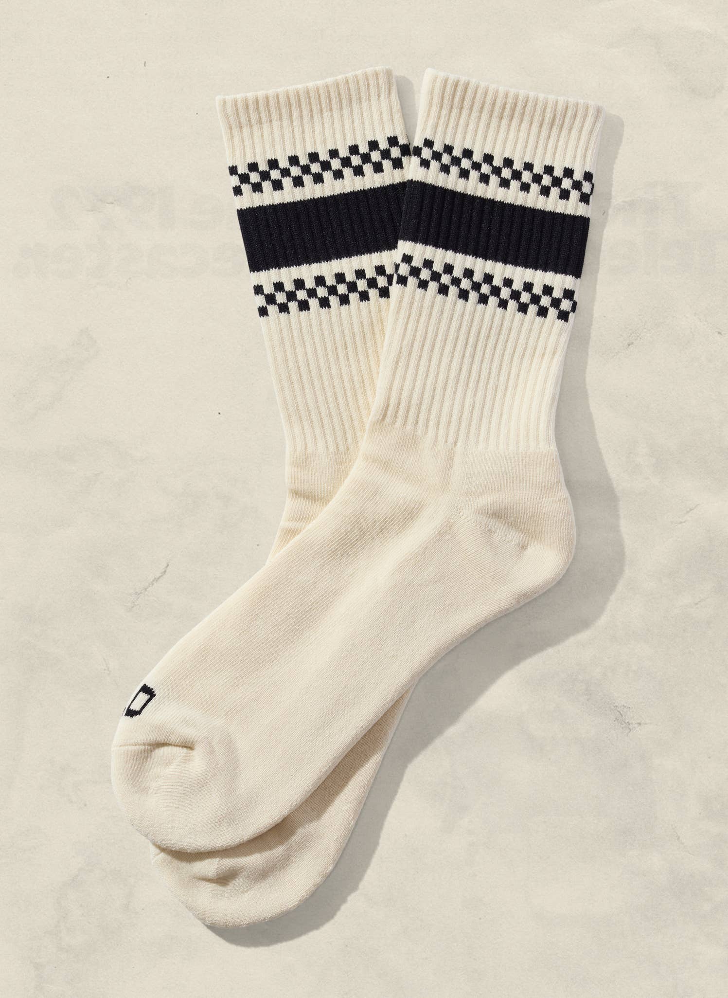 Checkerboard Striped Crew Socks