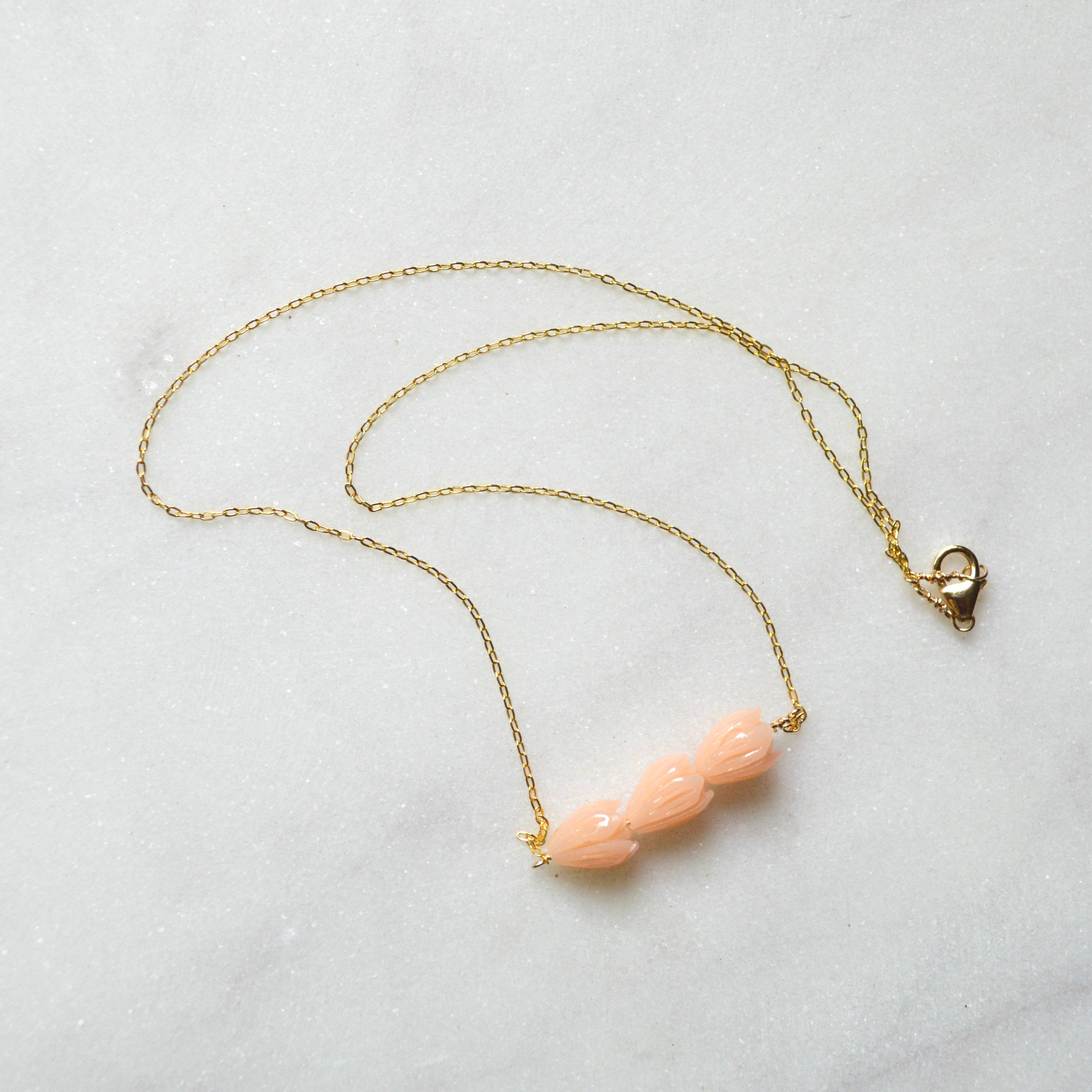 Peach Pikake Necklace