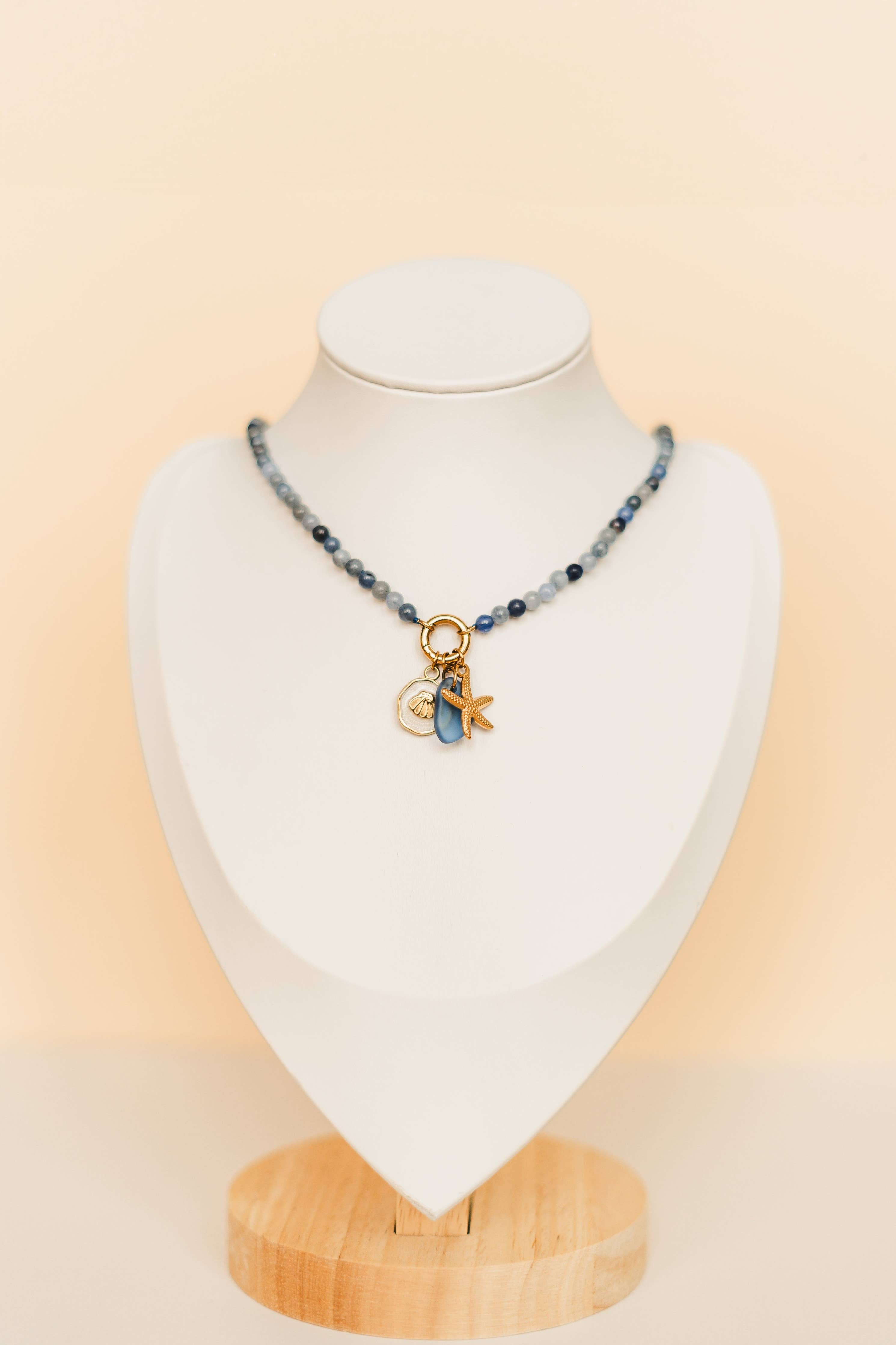 Charley | Waterproof Beaded Carabiner Charm Necklace