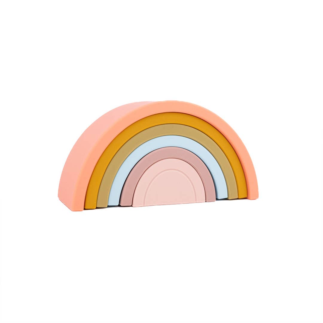 Stacking Rainbow Silicone Baby Toy Teething Learning Toy - Lucy's Room
