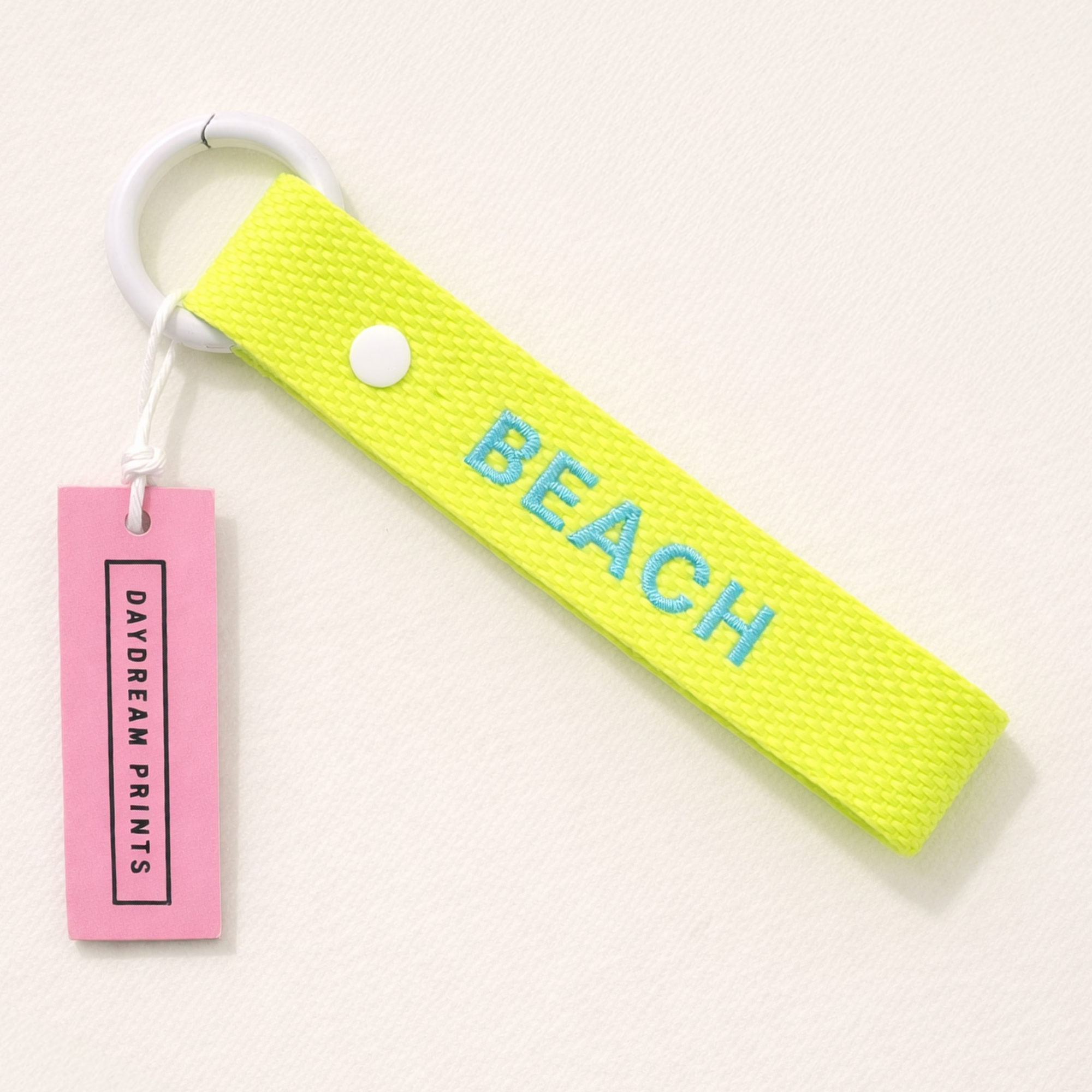 BEACH Keychain | 5" Webbed Key fob | Cute Summer accessory