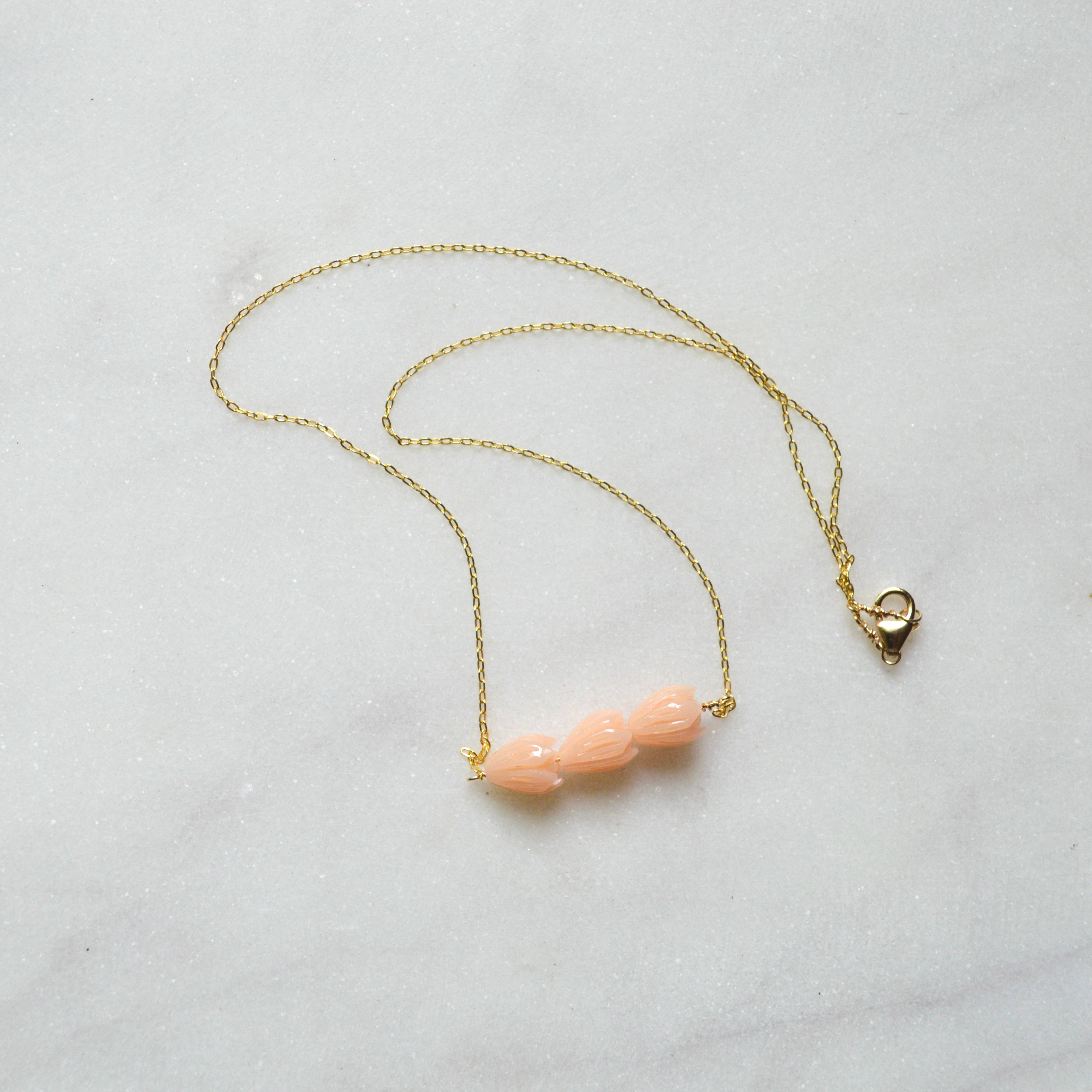 Peach Pikake Necklace