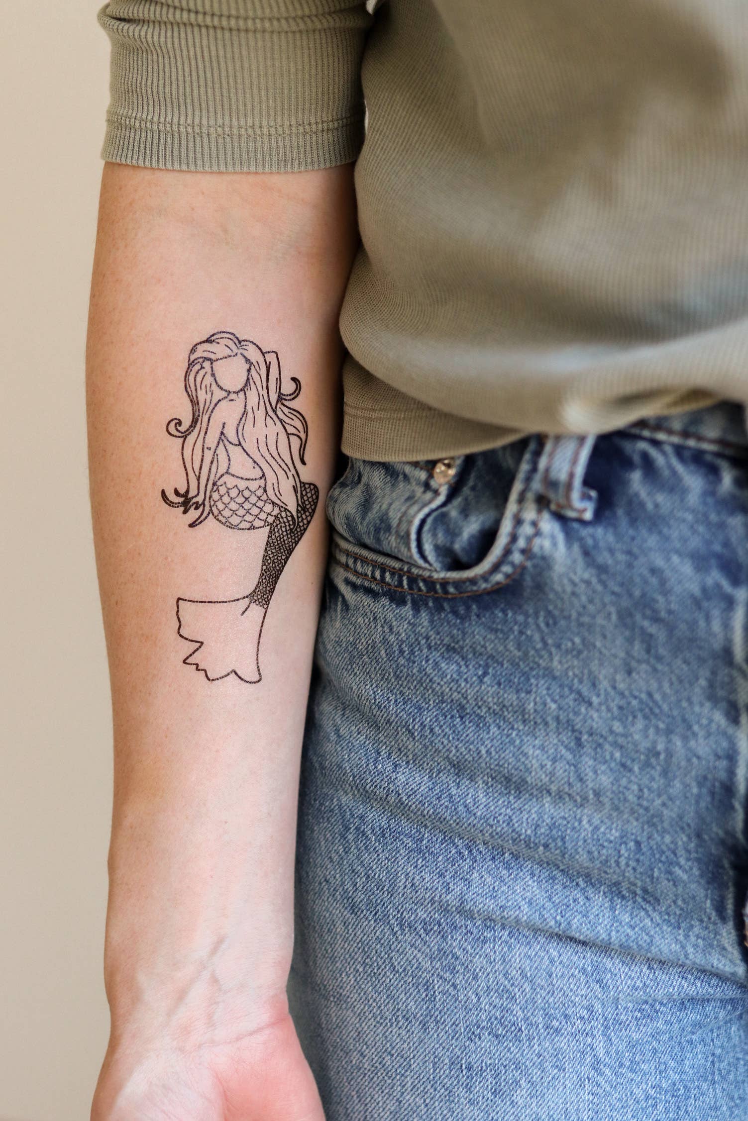 Mermaid Temporary Tattoos: Yellow