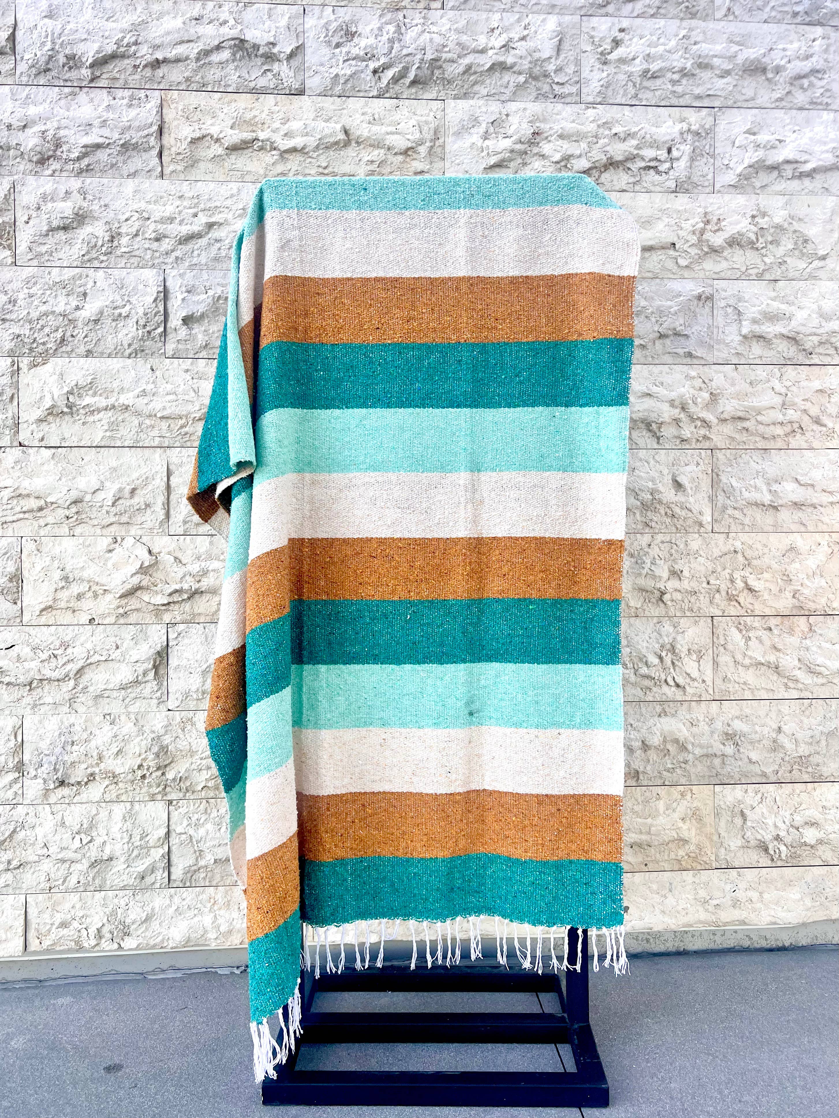 Golden Strand Throw Blanket l Mexican Blanket l Home Decor