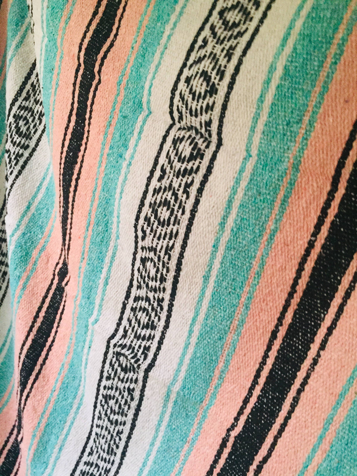 Kokomo Pastel Mexican Throw Blanket | Yoga | Pink | Mint 