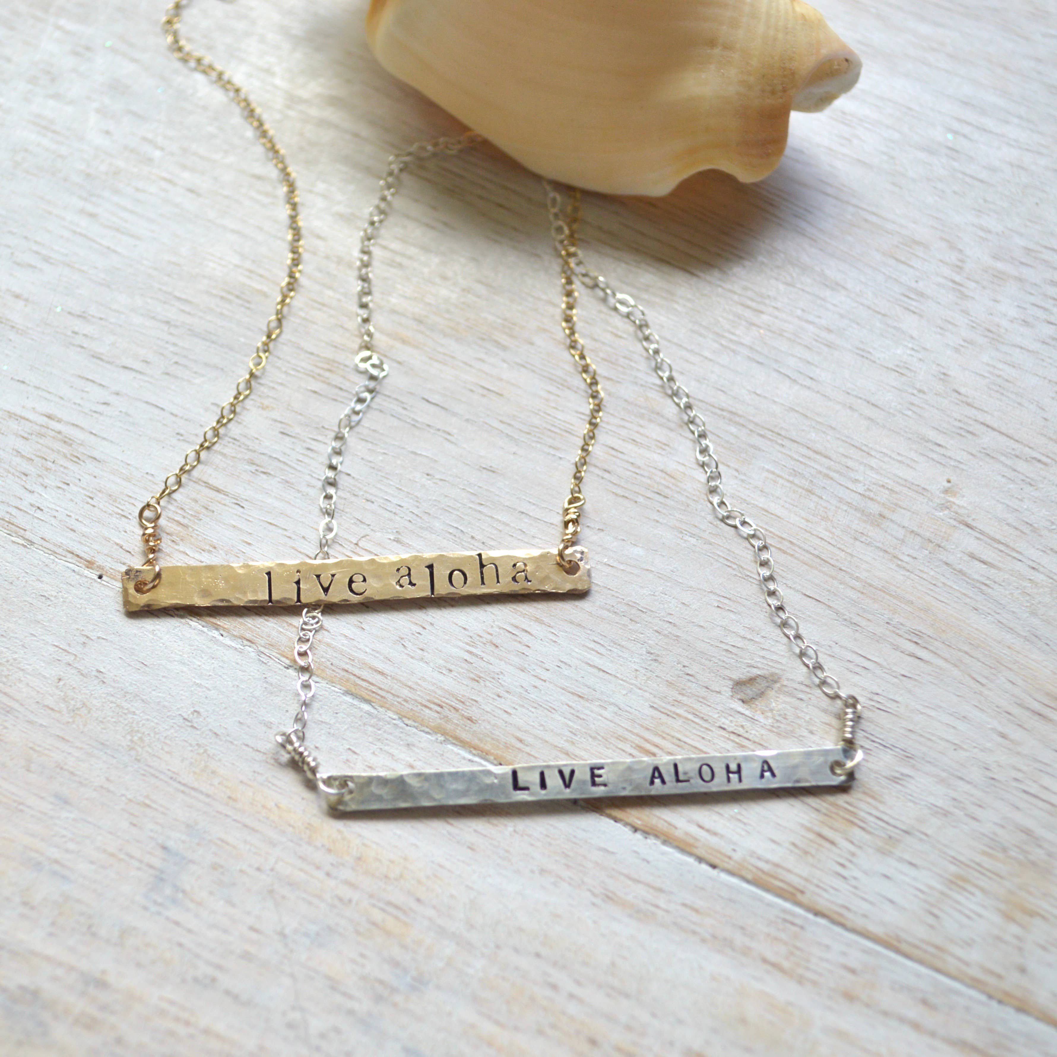 Beachy Hand Stamped Necklace