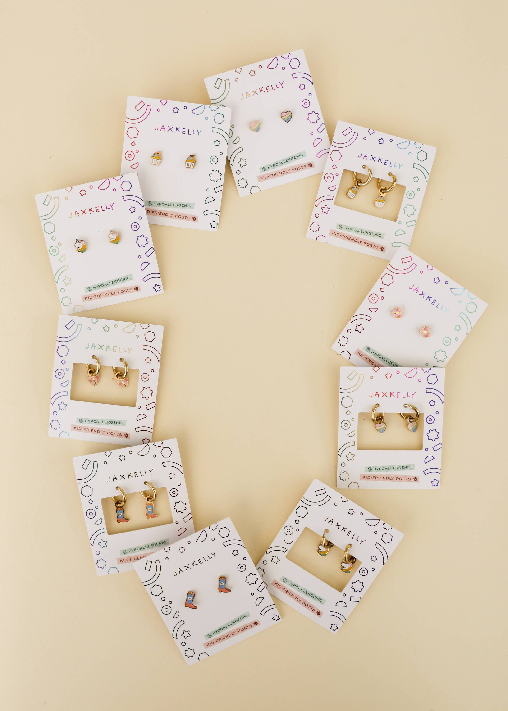 Cupcake Enamel Flat Back Kids Earrings