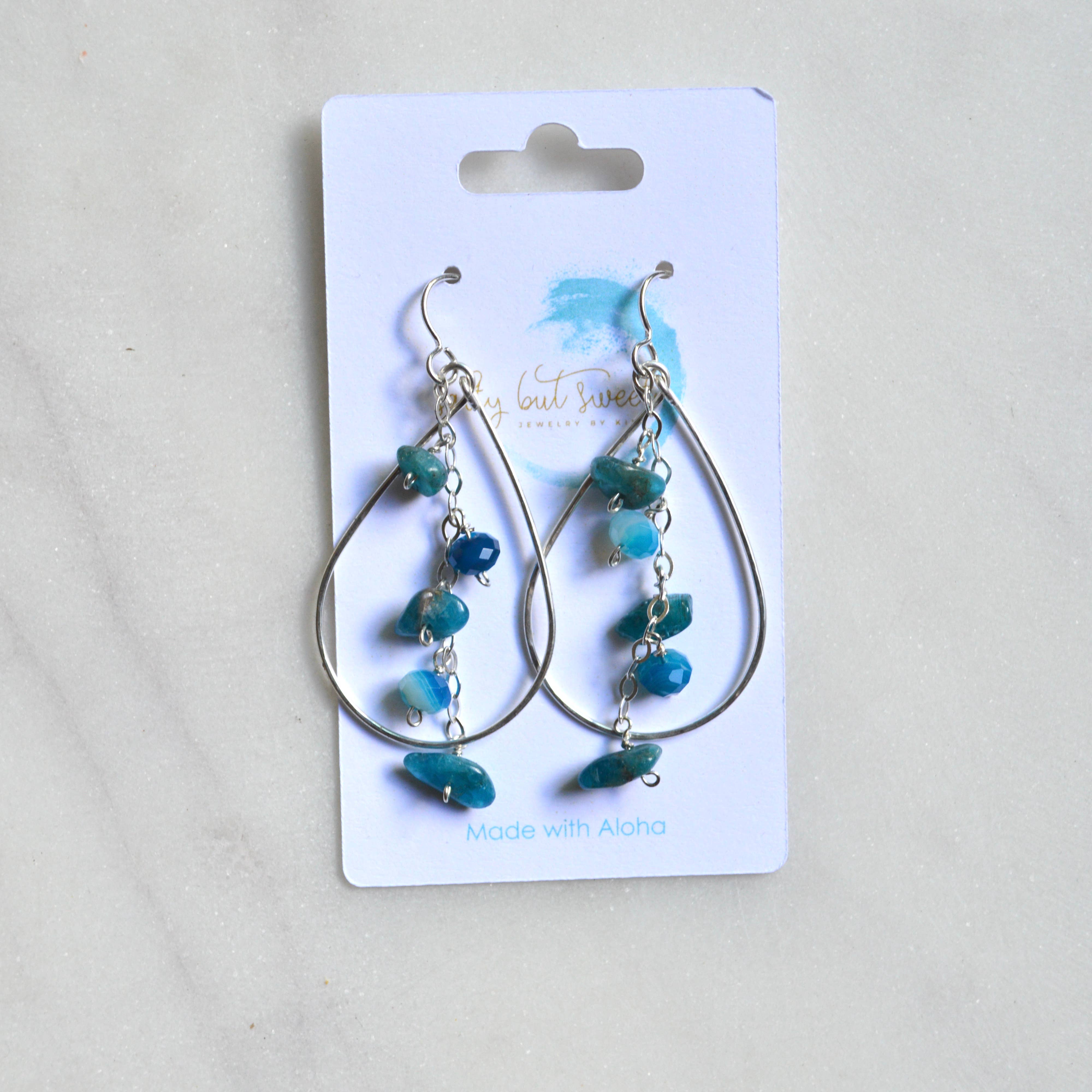 Apatite & Agate Teardrop Earrings