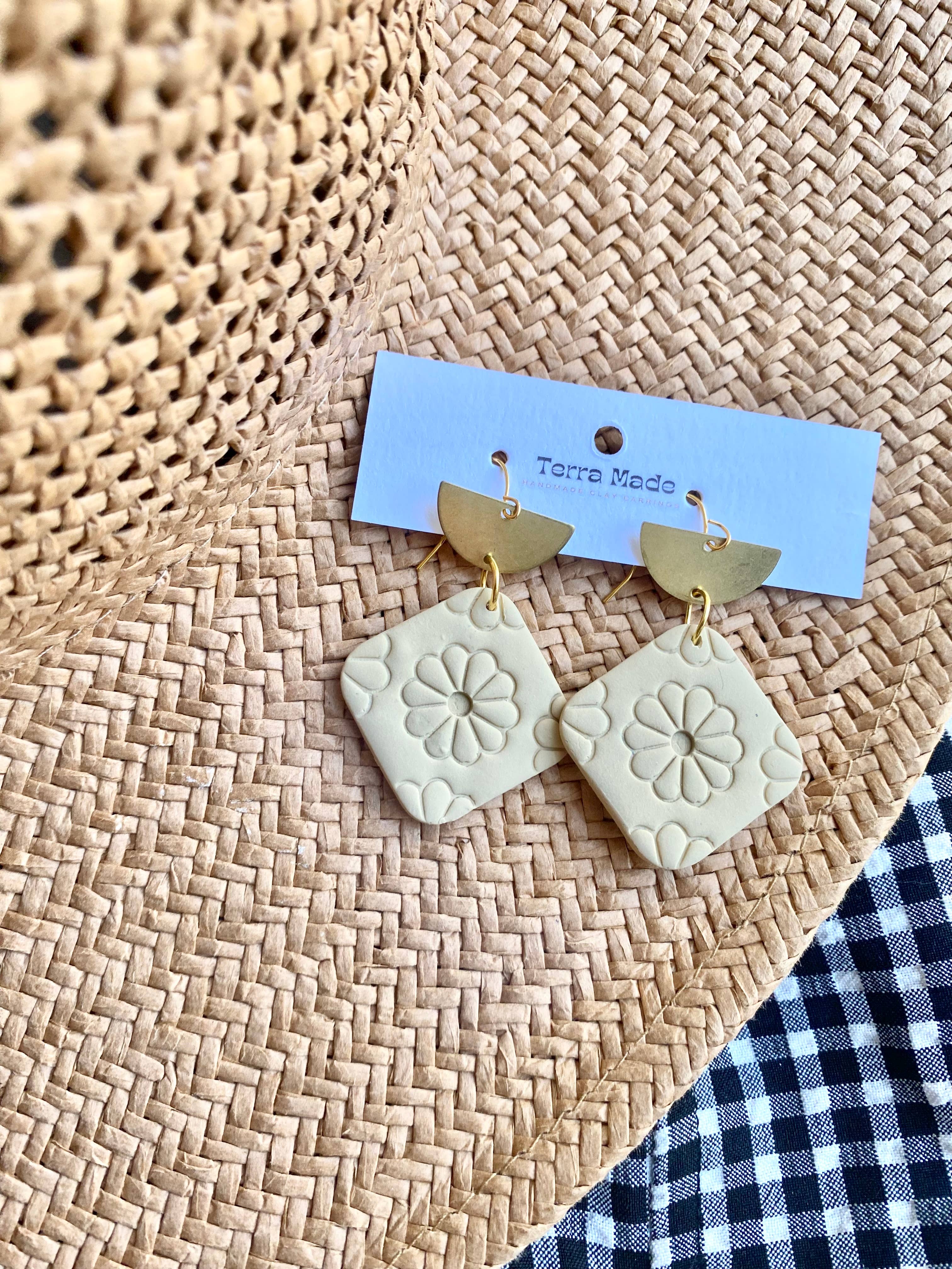 Spanish tile style dangle earrings