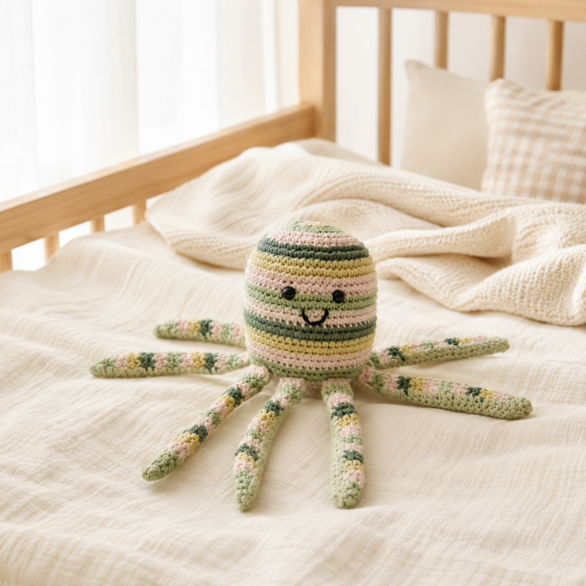 Lullaby Stitch | Octopus Rattle - Stripe