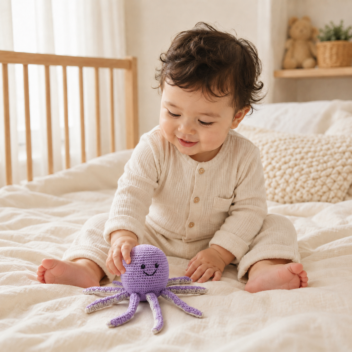 Lullaby Stitch | Octopus Rattle - Lilac