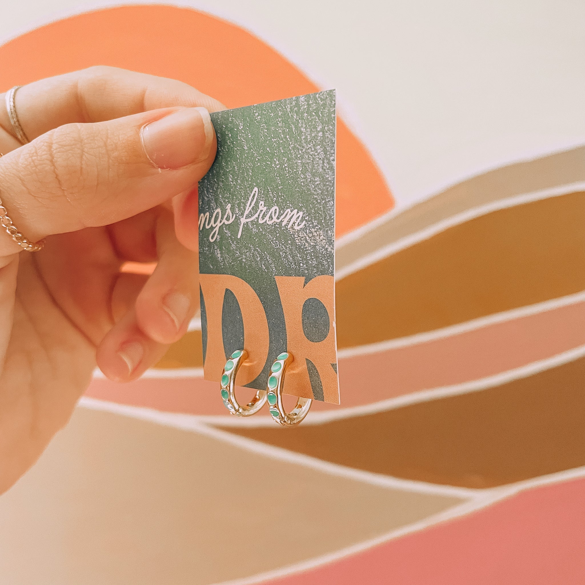 driftaway jewelry - Turquoise Huggie Hoops