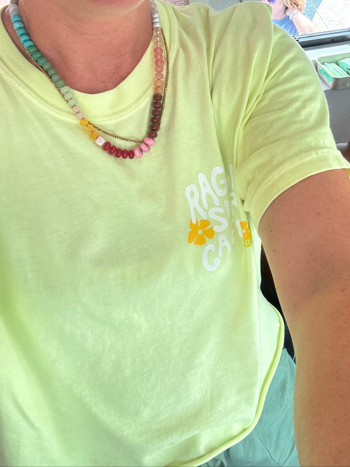 RSC Surf Eat Repeat Check - Neon Lemon Heavyweight Tee